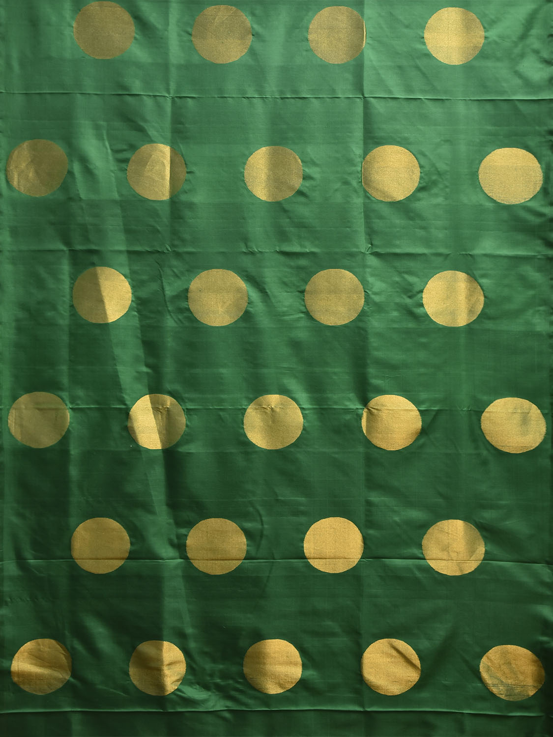 Green Uppada Silk Handloom Saree with Big Polka Body Buta Design u2464