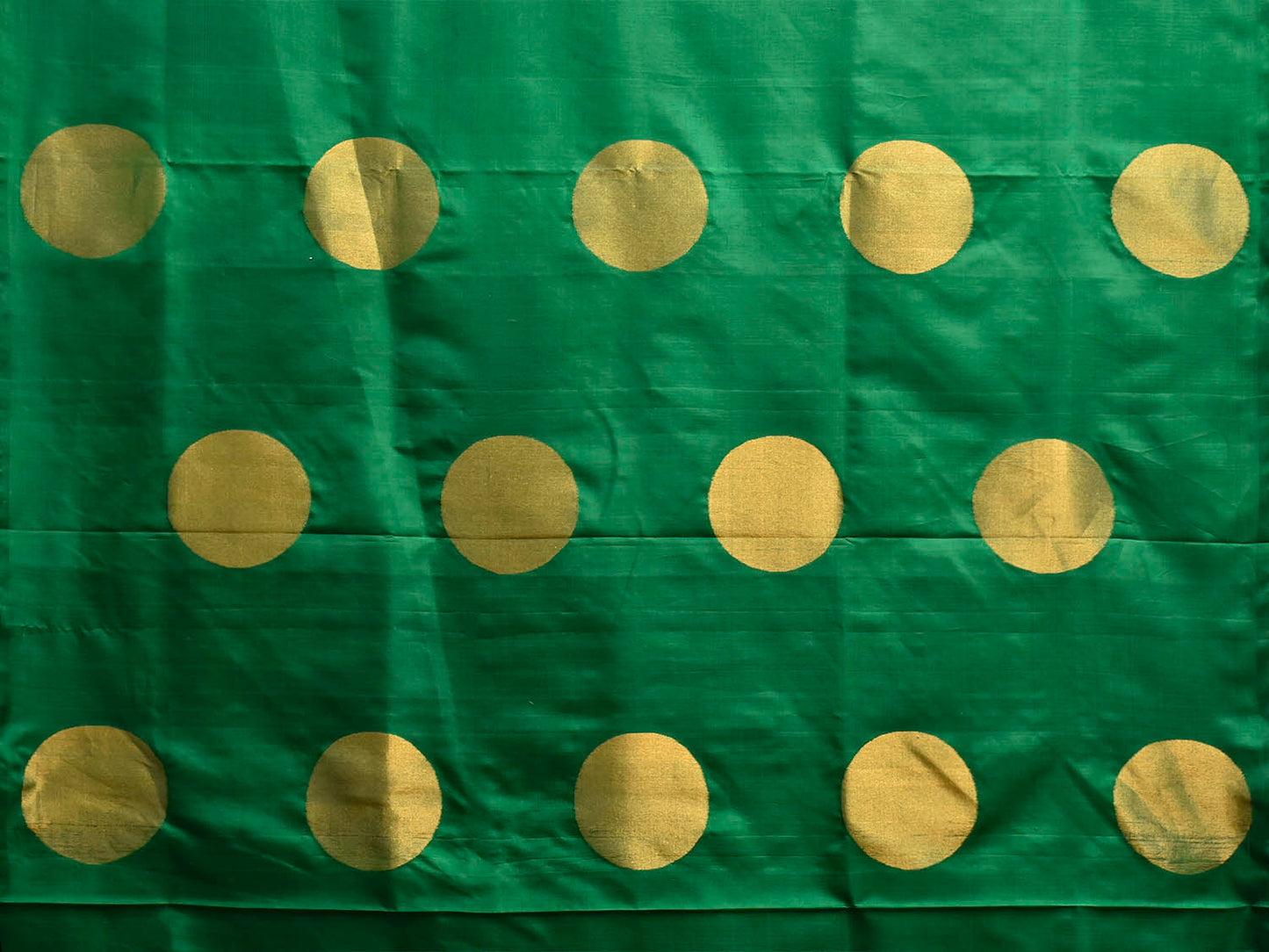 Green Uppada Silk Handloom Saree with Big Polka Body Buta Design u2464