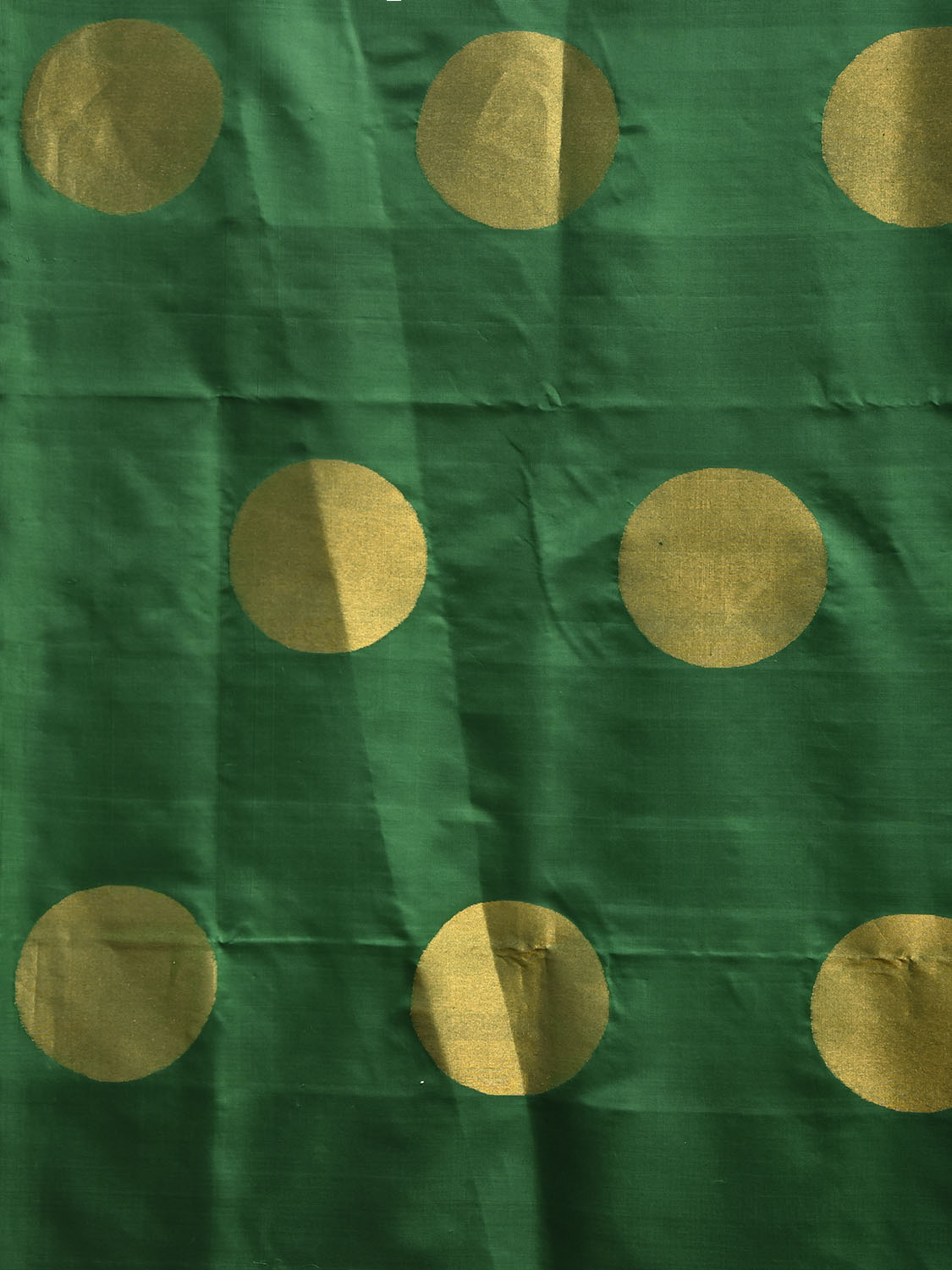 Green Uppada Silk Handloom Saree with Big Polka Body Buta Design u2464