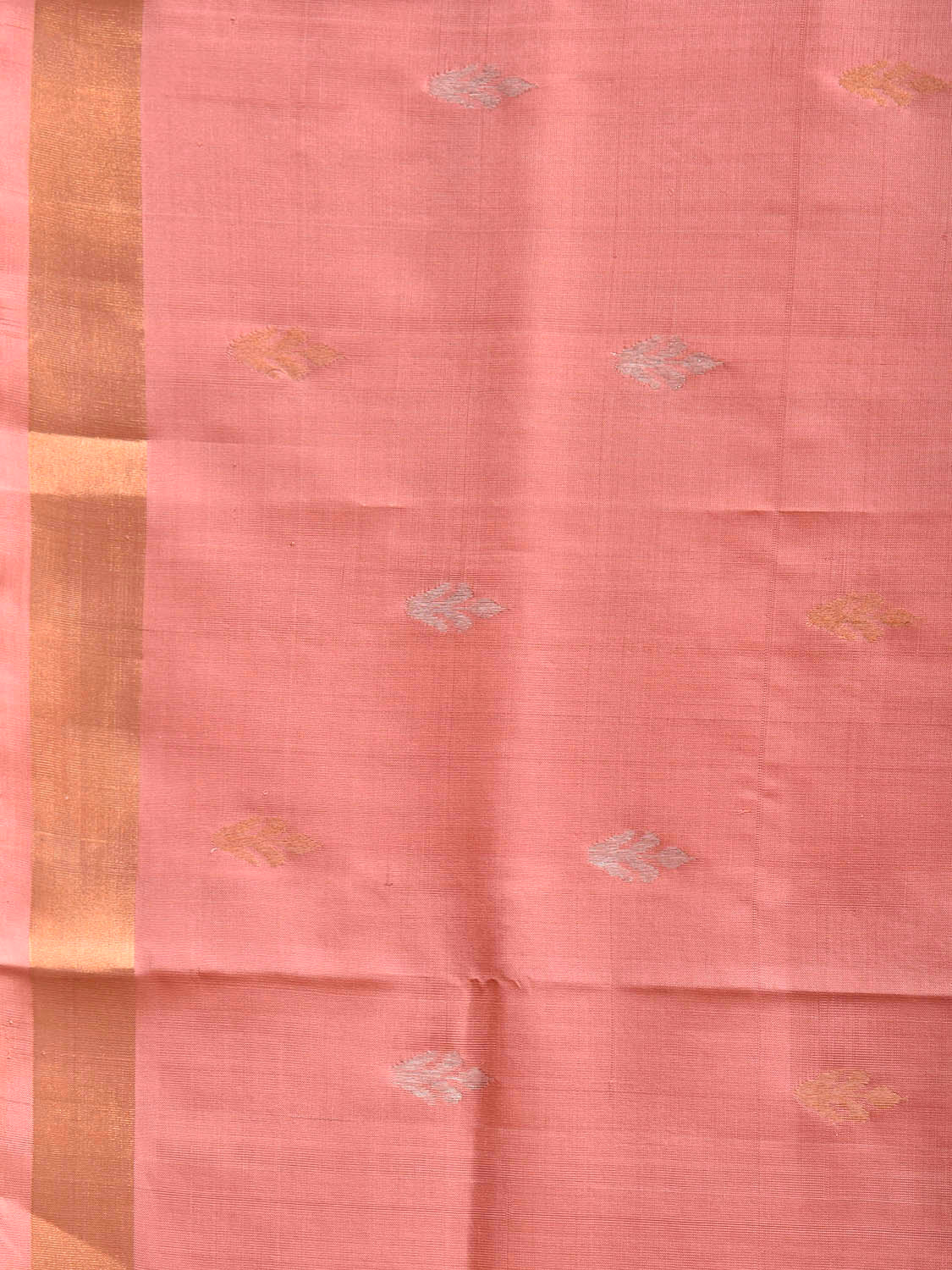 Peach Uppada Silk Handloom Saree with Floral Pallu Design u2466