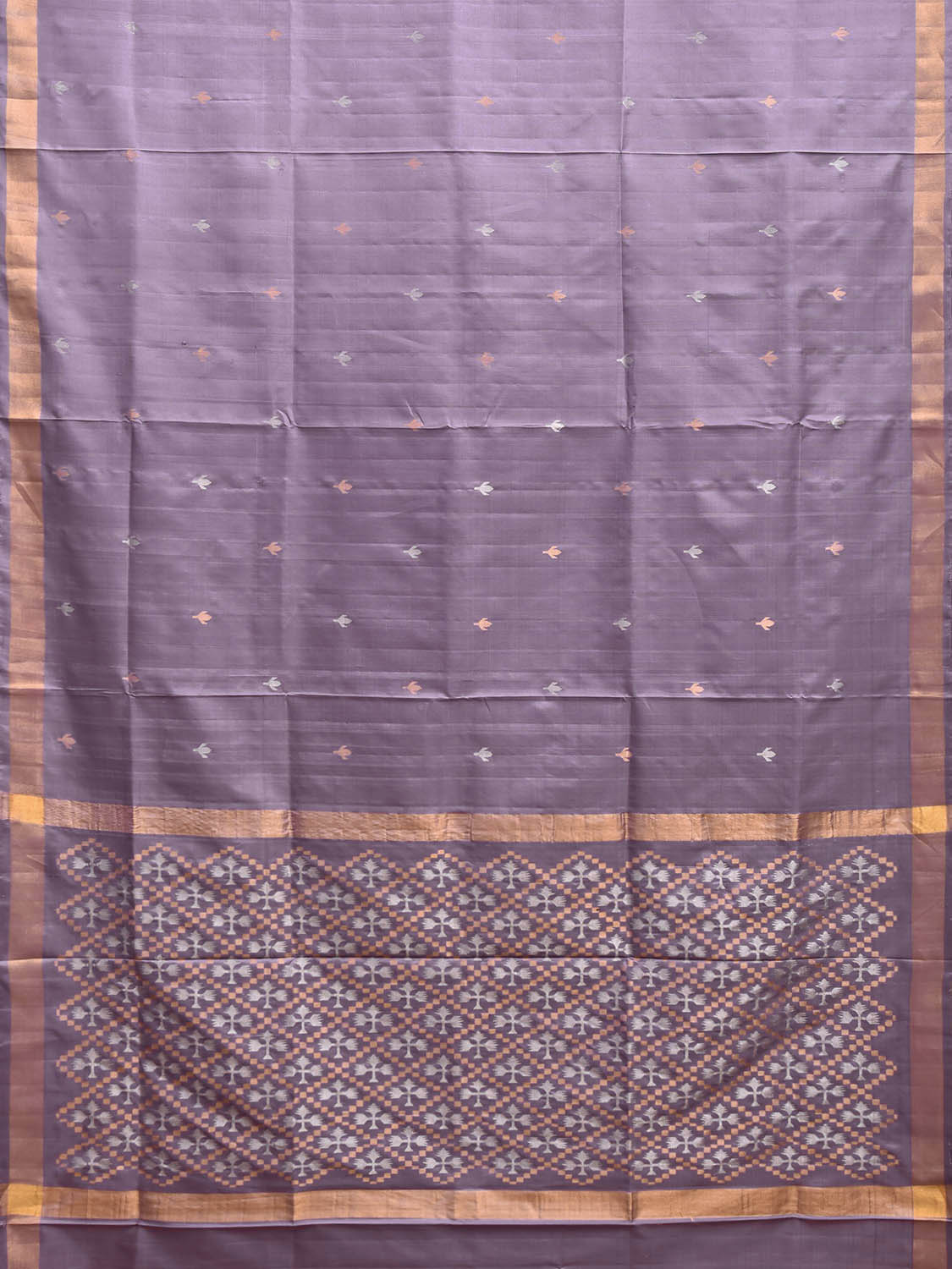 Lavender Uppada Silk Handloom Saree with Jamdani Pallu Design u2486