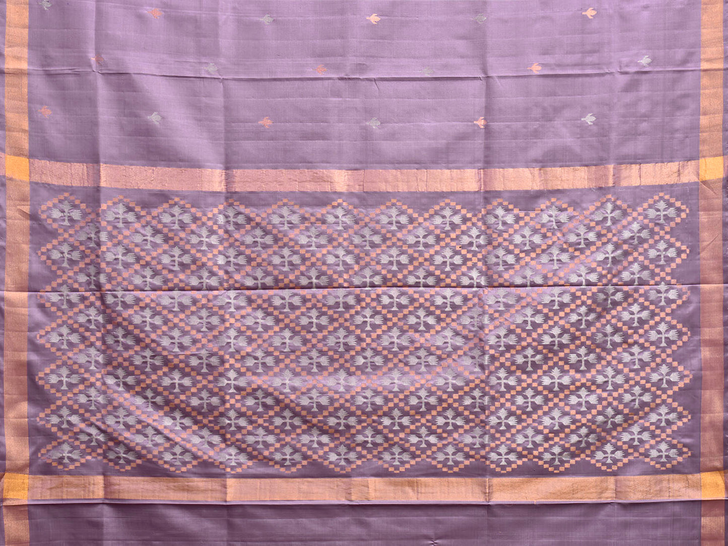 Lavender Uppada Silk Handloom Saree with Jamdani Pallu Design u2486