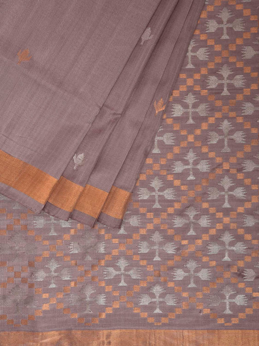 Grey Uppada Silk Handloom Saree with Jamdani Pallu Design u2489