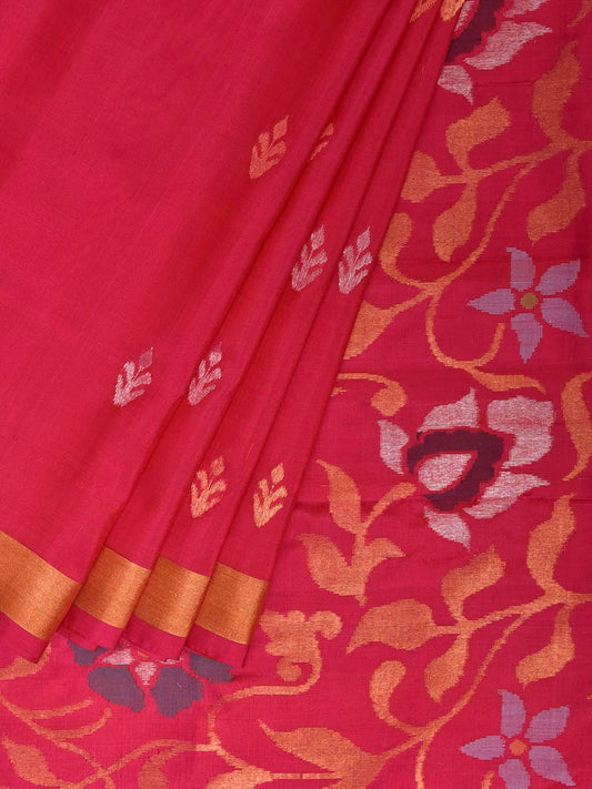 Pink Uppada Silk Handloom Saree with Floral Pallu Design u2492