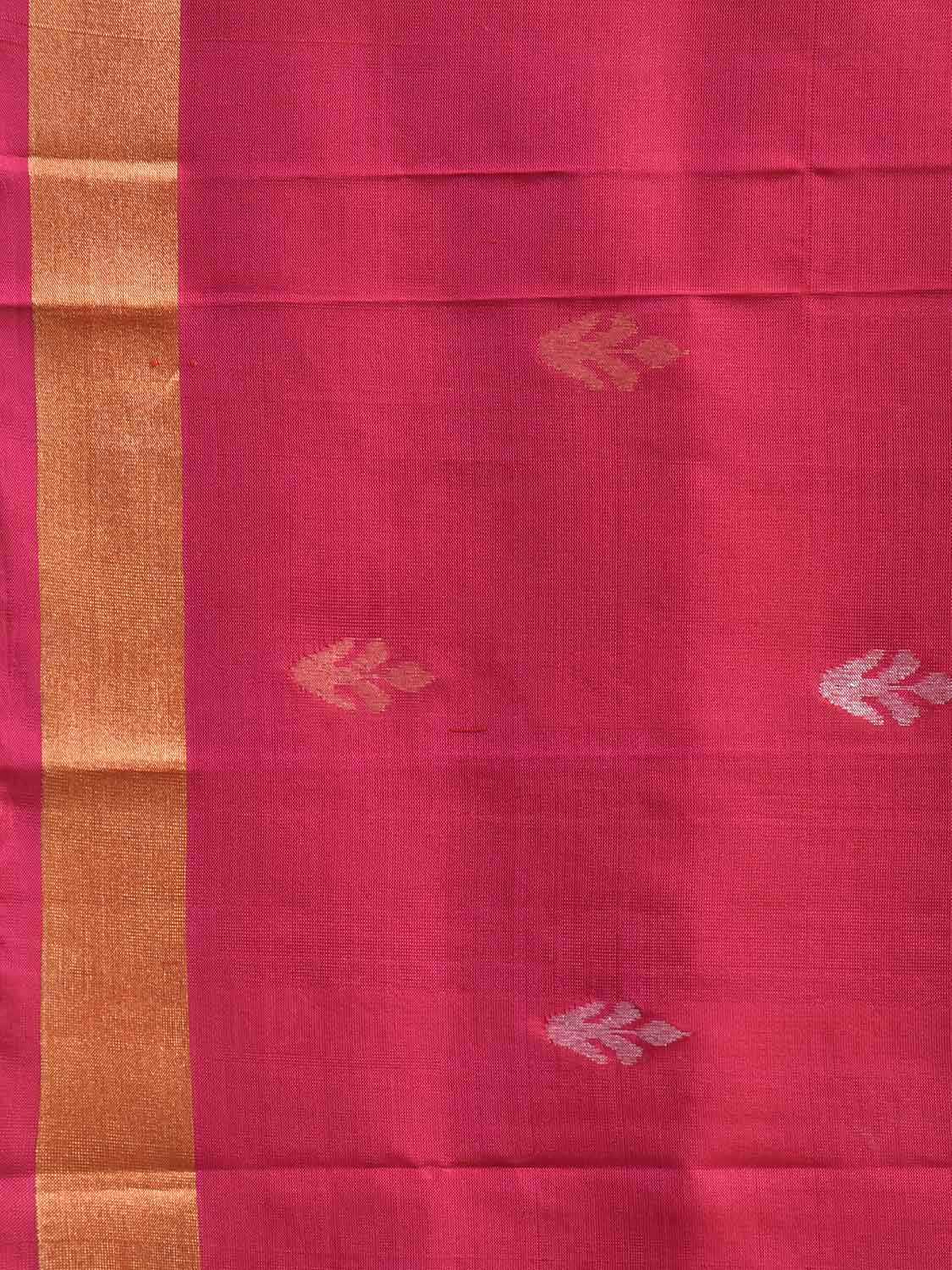 Pink Uppada Silk Handloom Saree with Floral Pallu Design u2492