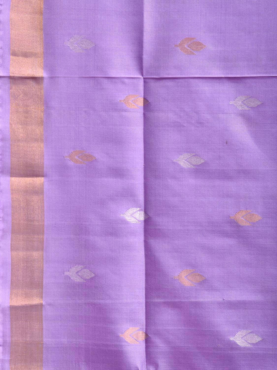 Lavender Uppada Silk Handloom Saree with Birds and Floral Design u2493