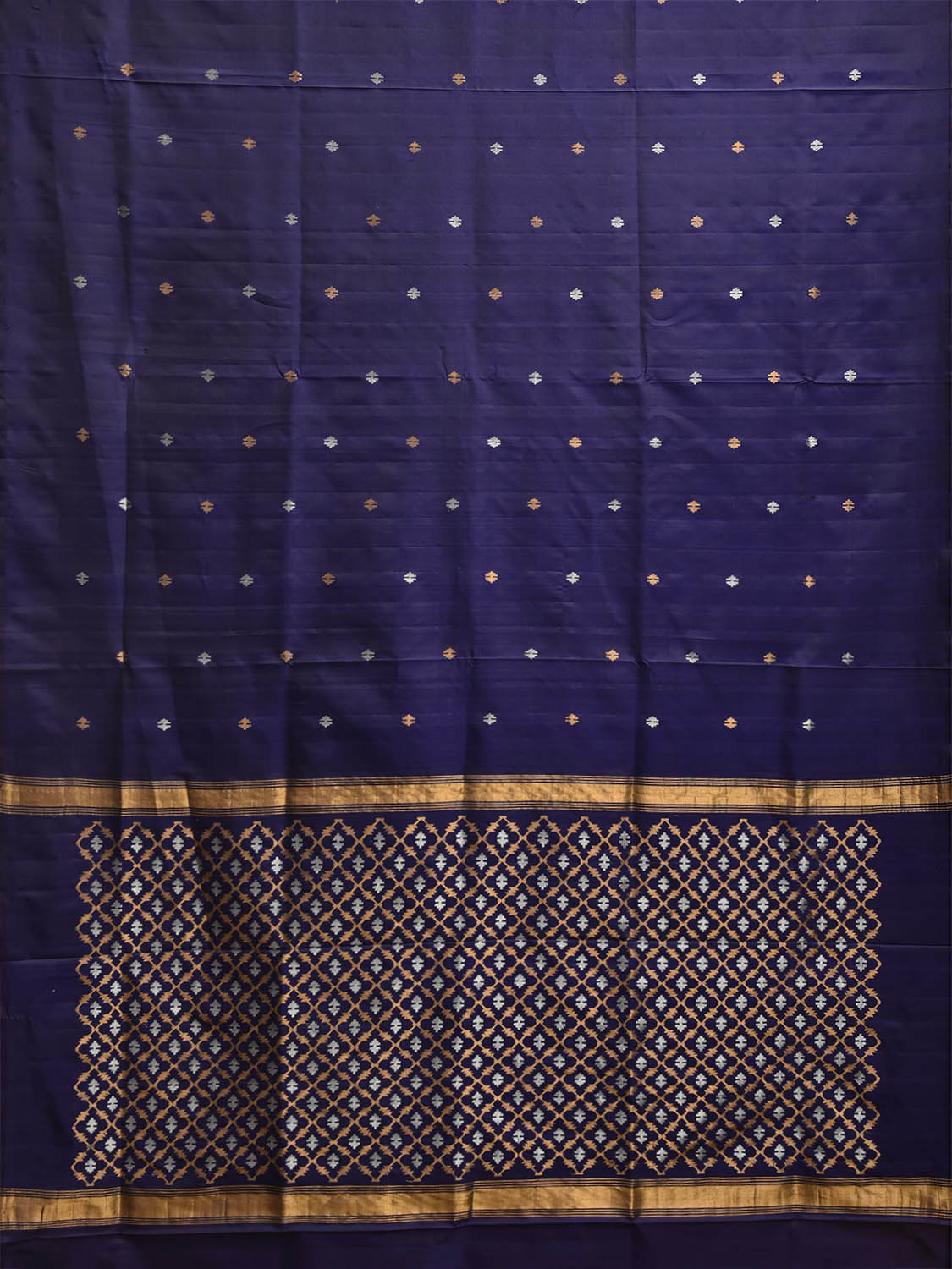 Navy Uppada Silk Handloom Saree with Jamdani Pallu Design u2496