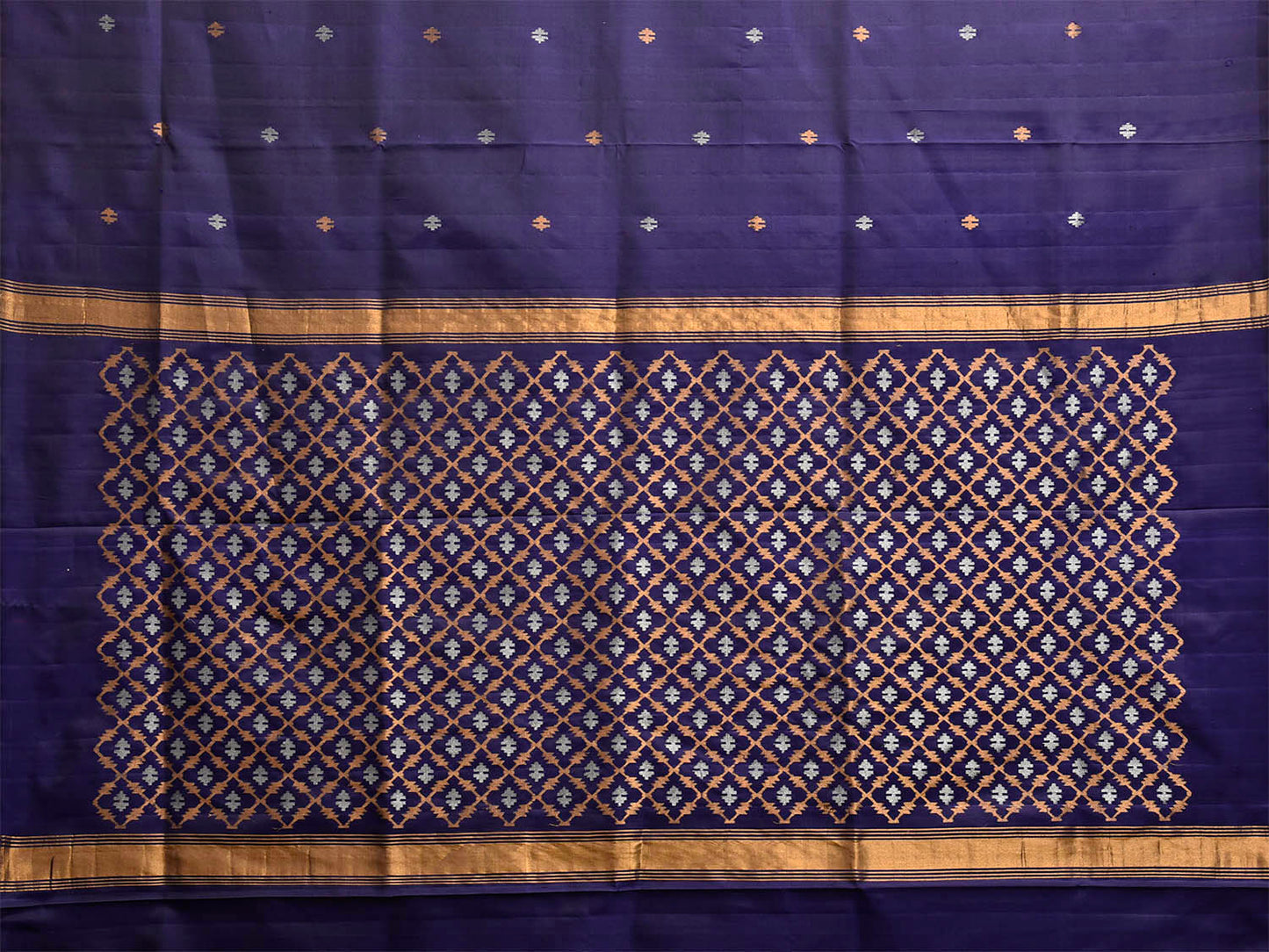 Navy Uppada Silk Handloom Saree with Jamdani Pallu Design u2496