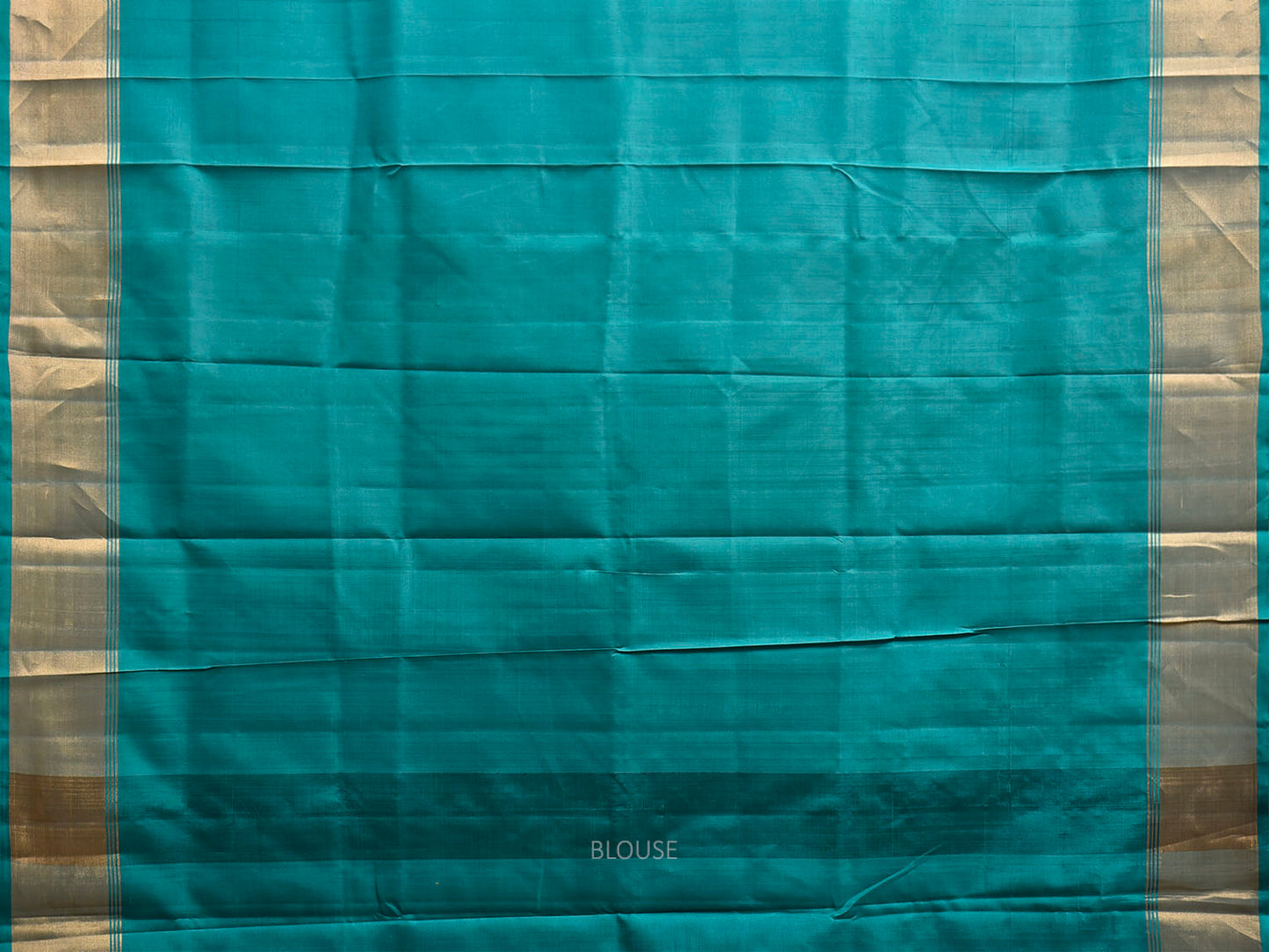 Green and Blue Uppada Silk Handloom Plain Saree with Contrast Pallu Design u2501