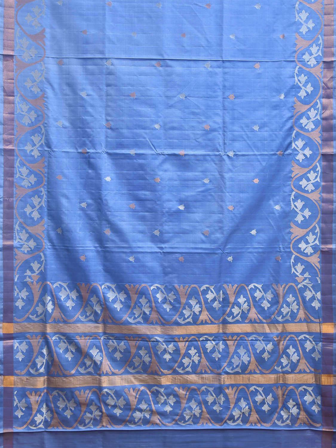Blue Uppada Silk Handloom Saree with Border and Pallu Design u2510
