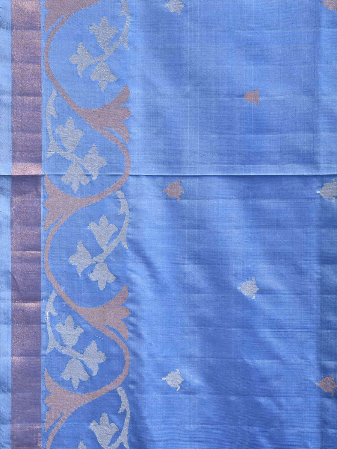 Blue Uppada Silk Handloom Saree with Border and Pallu Design u2510