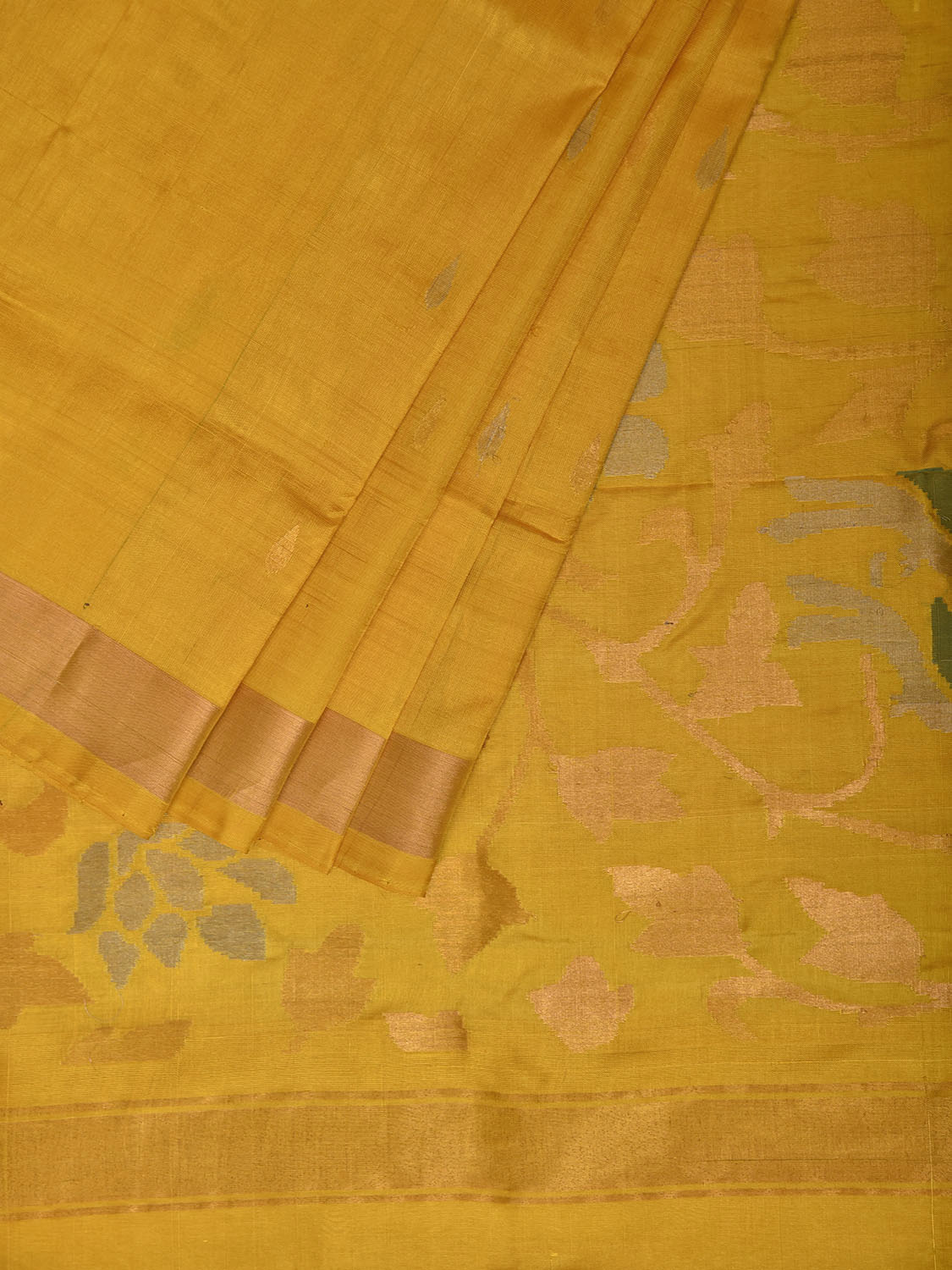 Yellow Uppada Silk Handloom Saree with Floral Pallu Design u2523