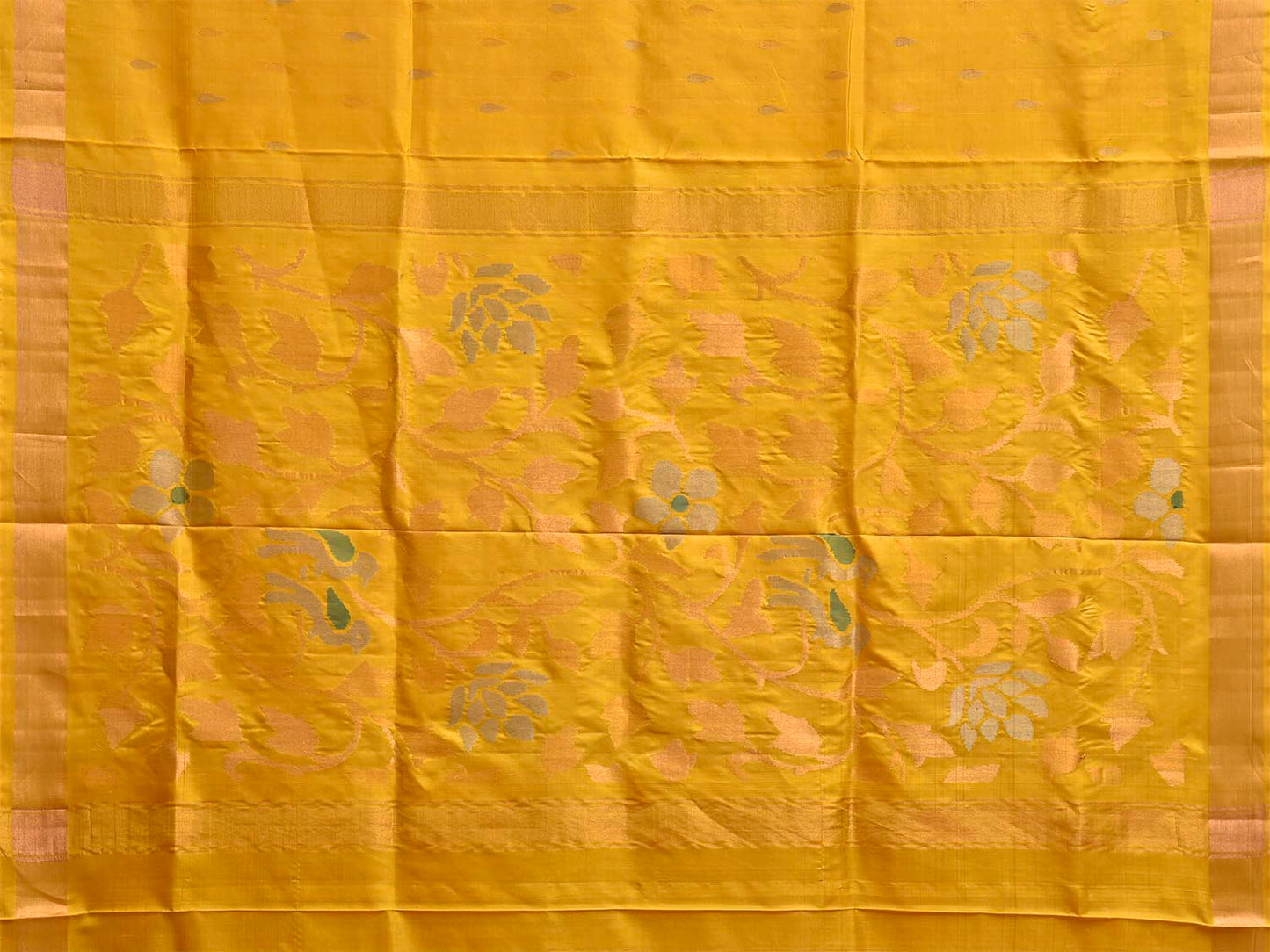 Yellow Uppada Silk Handloom Saree with Floral Pallu Design u2523