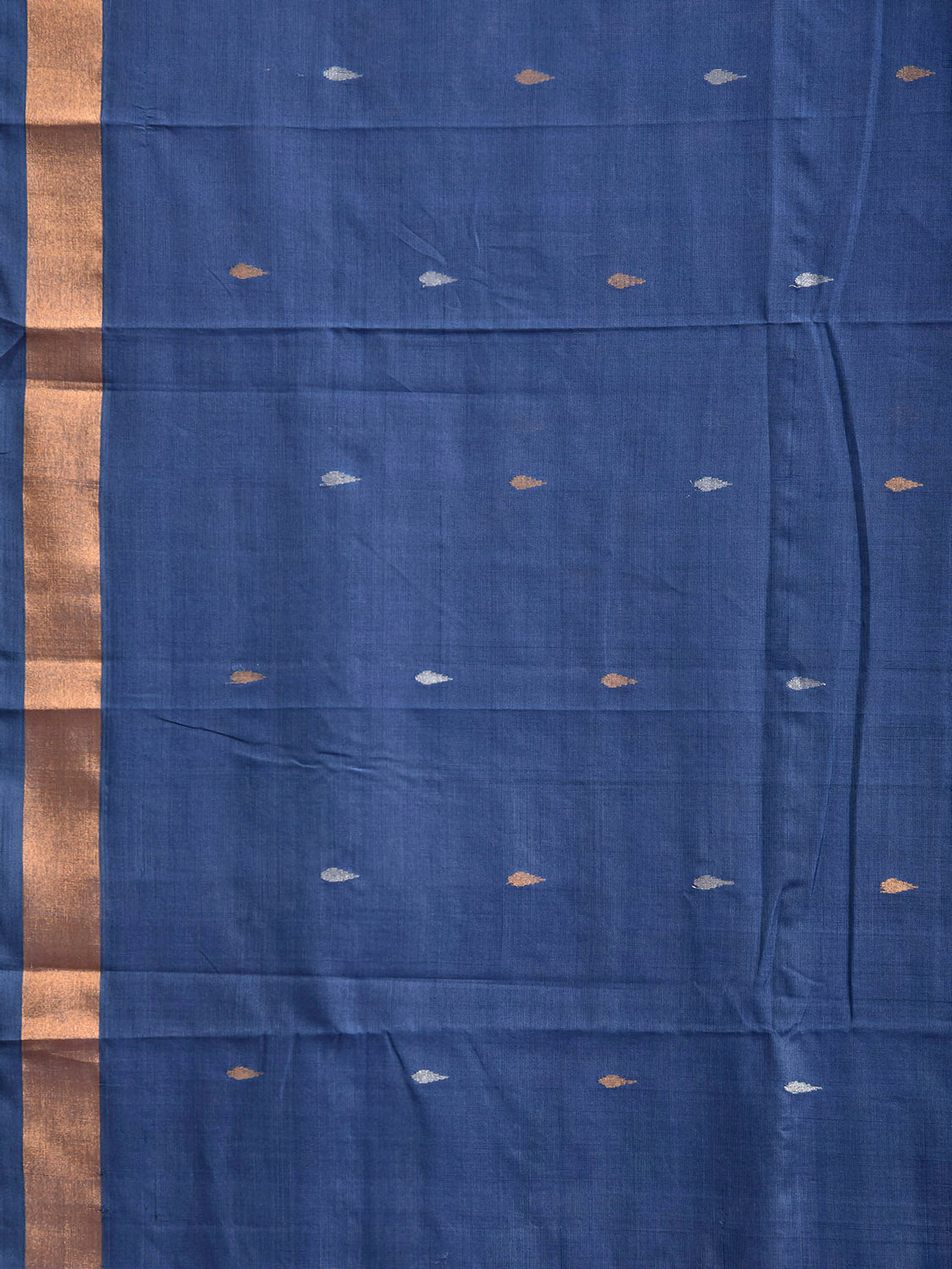 Dark Blue Uppada Cotton Handloom Saree with Floral Pallu Design u2527