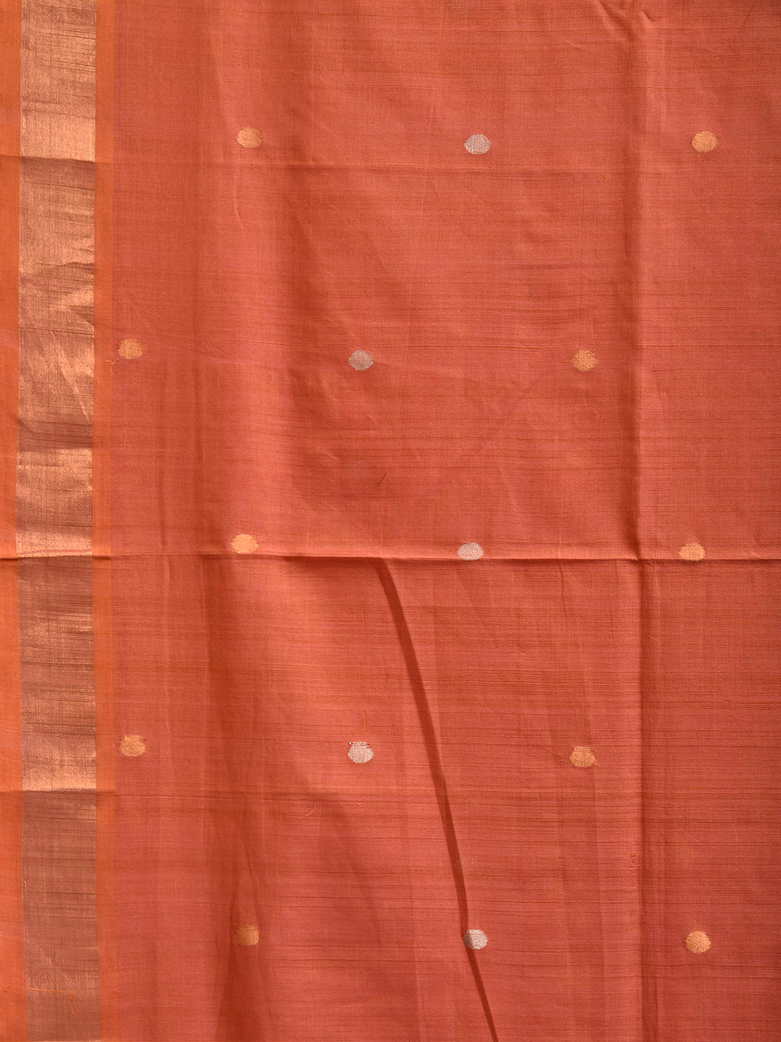 Rust Uppada Cotton Handloom Saree with Grill Pallu Design u2528