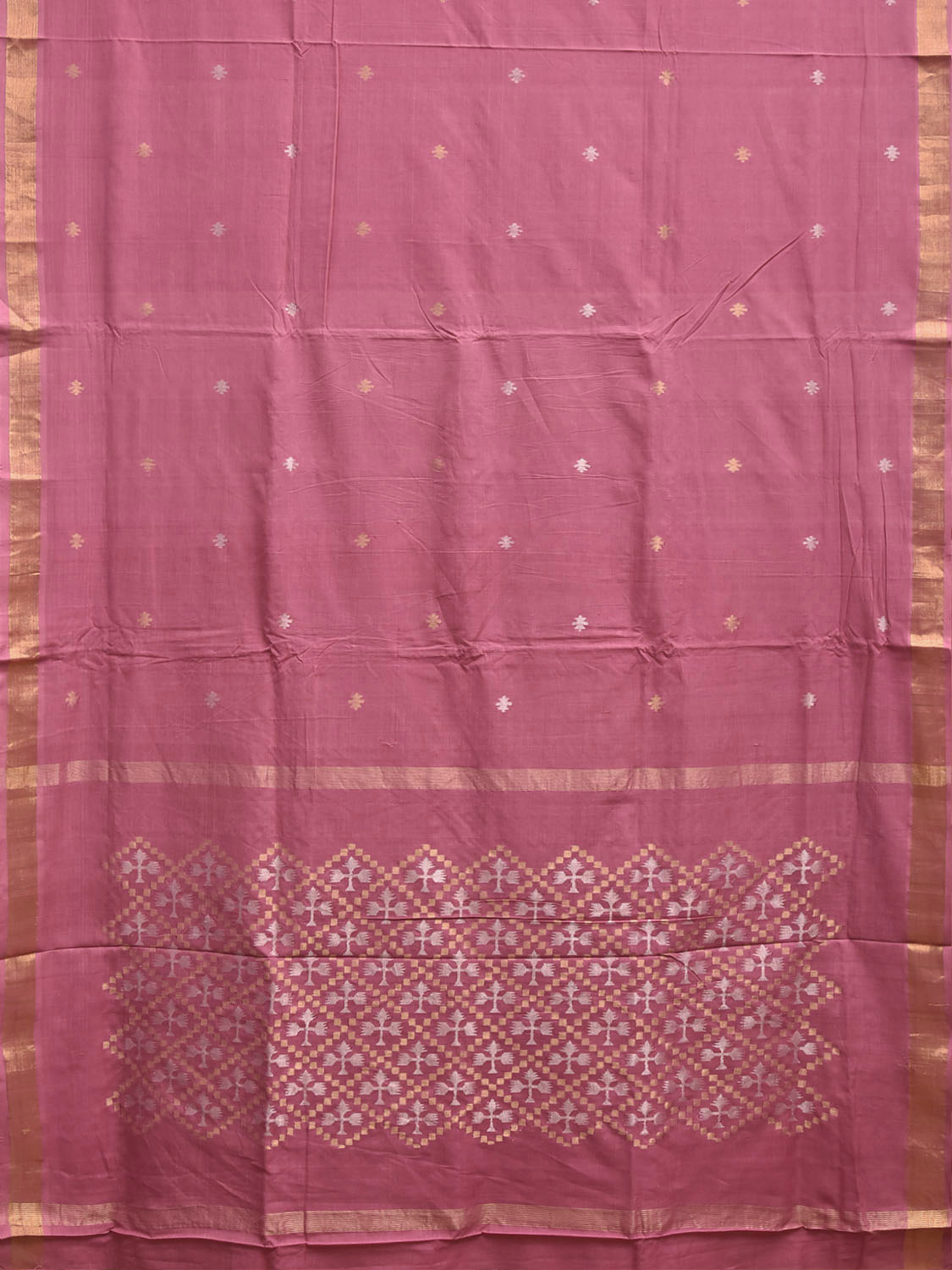 Baby Pink Uppada Cotton Handloom Saree with Jamdani Pallu Design u2531