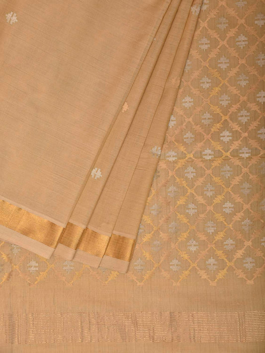 Cream Uppada Cotton Handloom Saree with Jamdani Pallu Design No Blouse u2532