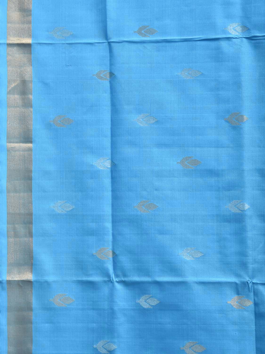 Blue Uppada Pure Silk Handloom Saree with Birds and Floral Pallu Design u2539