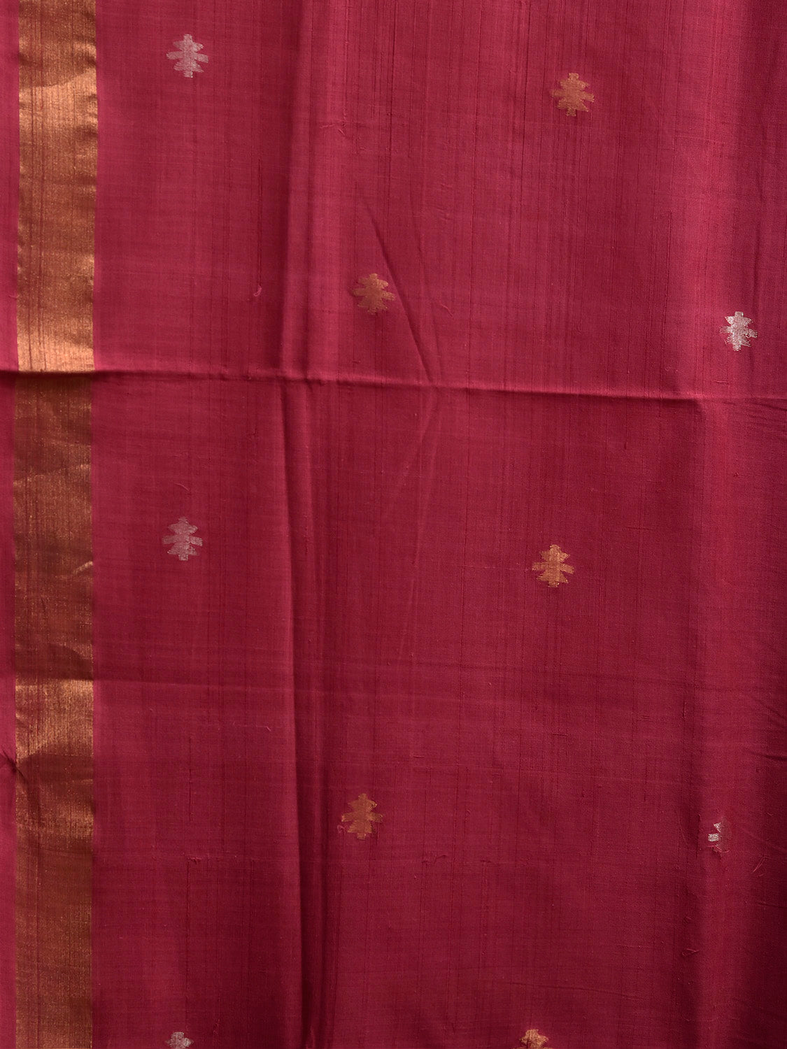 Dark Red Uppada Cotton Handloom Saree with Jamdani Pallu Design u2542