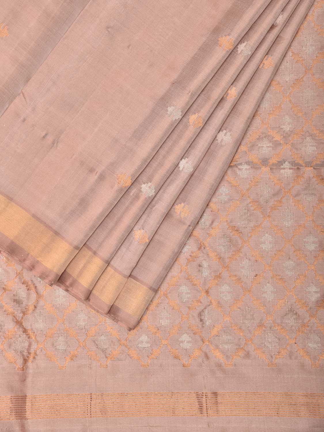 Cream Uppada Pure Silk Handloom Saree with Jamdani Pallu Design u2546