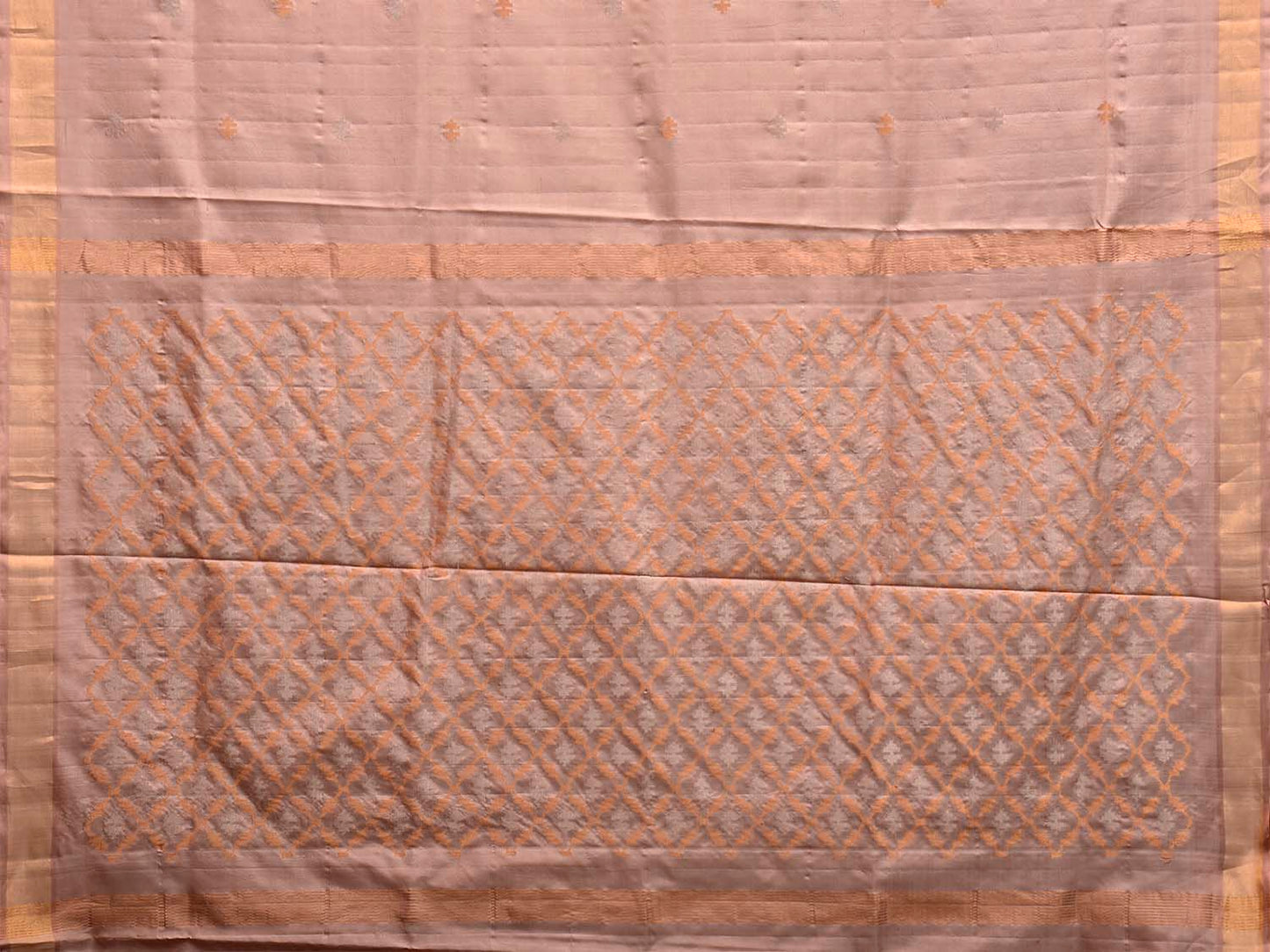 Cream Uppada Pure Silk Handloom Saree with Jamdani Pallu Design u2546