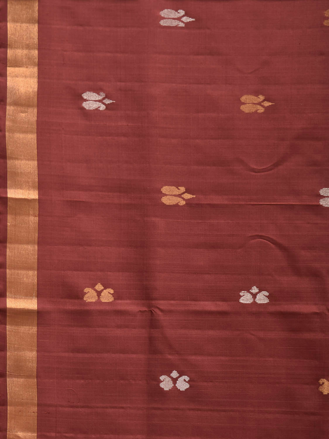 Brown Uppada Pure Silk Handloom Saree with Birds and Floral Pallu Design u2547