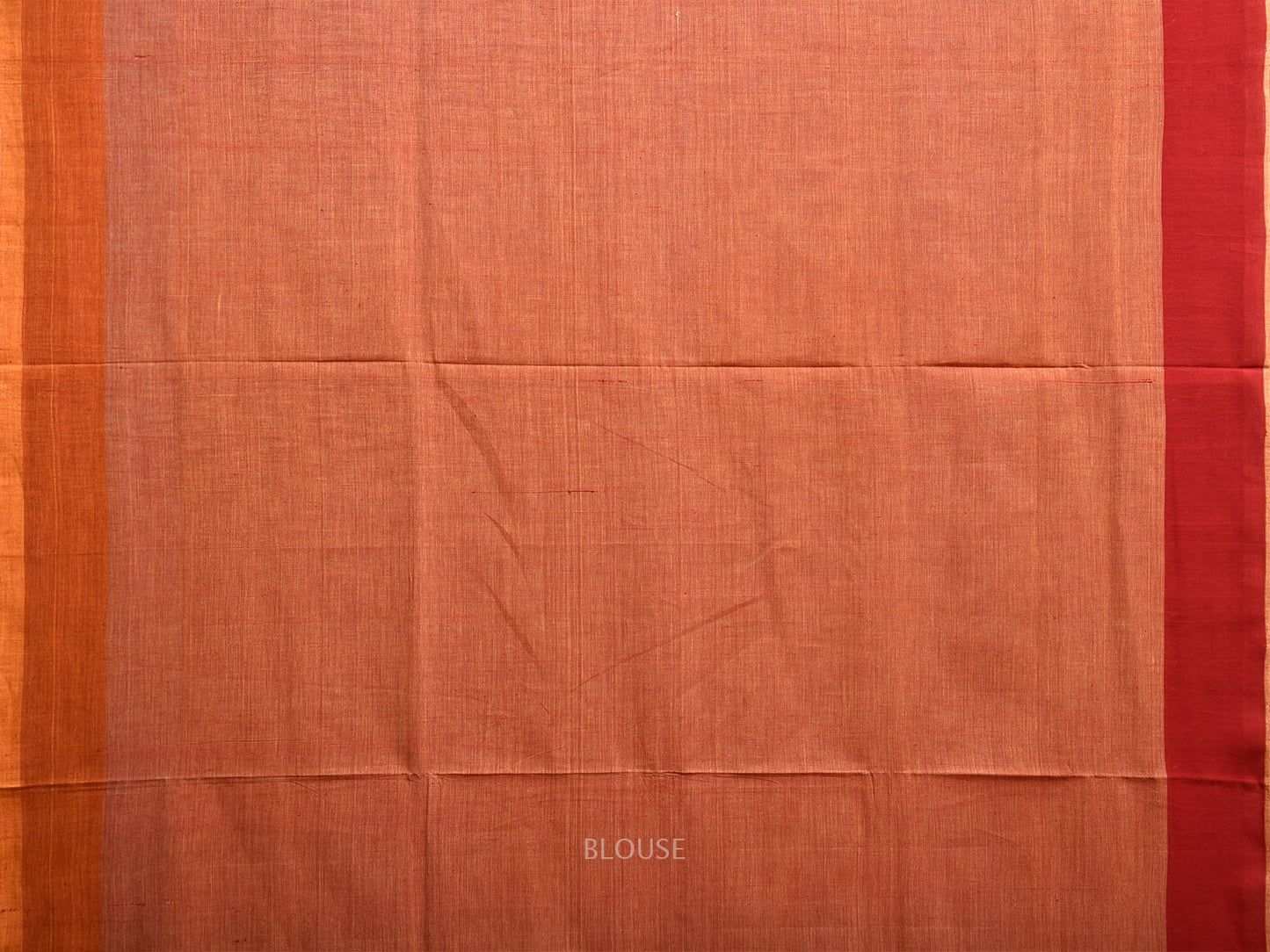 Rust Venkatagiri Cotton Plain Saree with Strips Pallu Design v0091