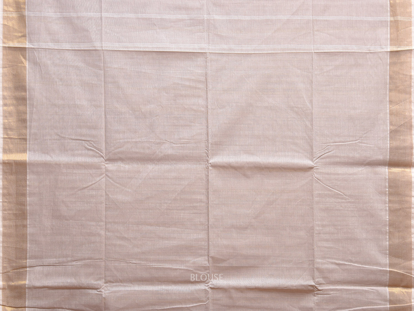 Cream Venkatagiri Cotton Saree with Strips Body and Pallu Design v0094