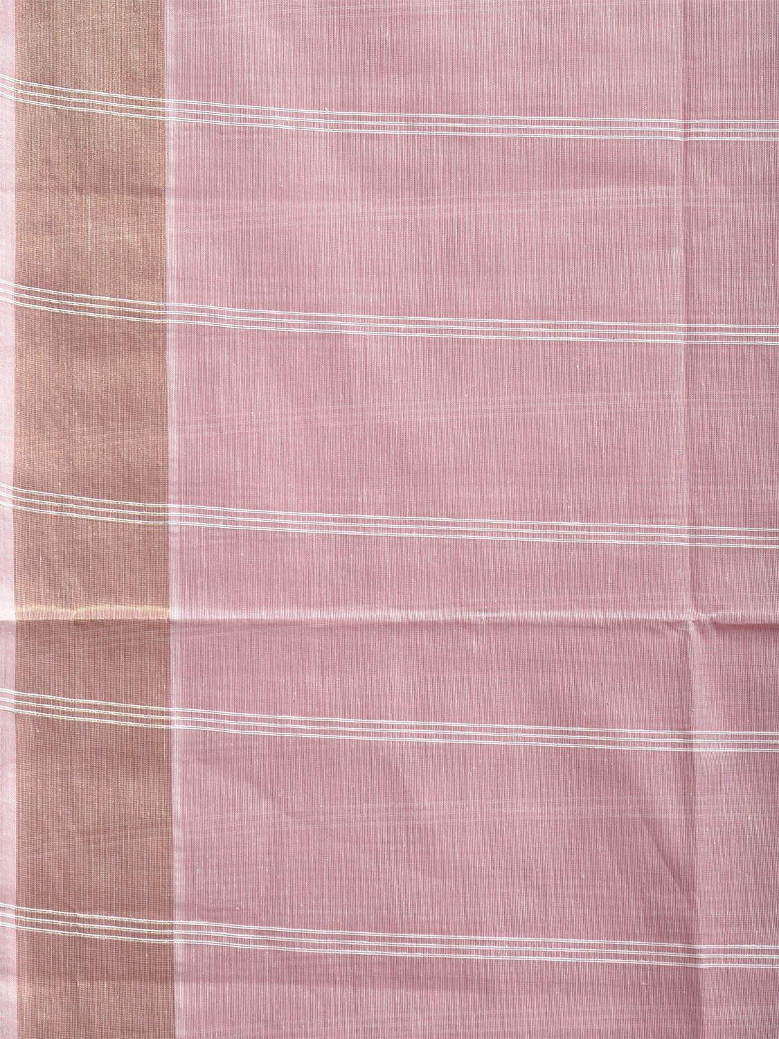 Light Pink Venkatagiri Cotton Saree with Strips Body and Pallu Design v0148