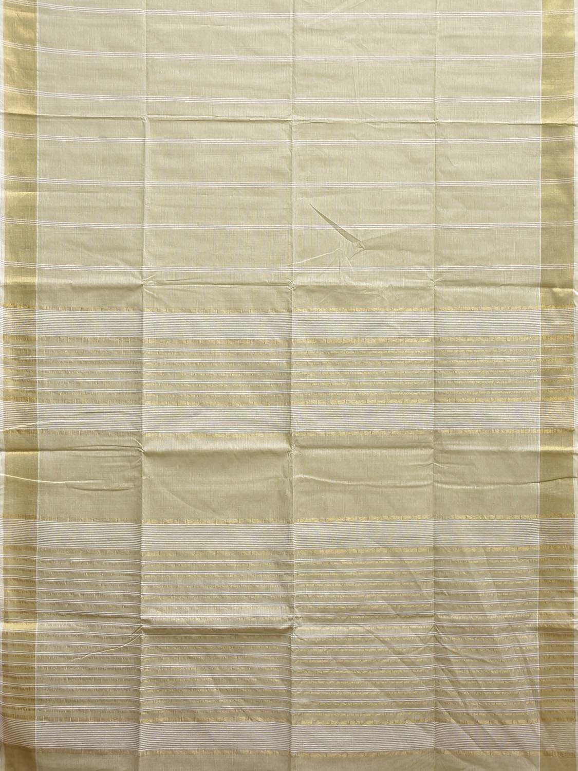 Light Green Venkatagiri Cotton Saree with Strips Body and Pallu Design v0149