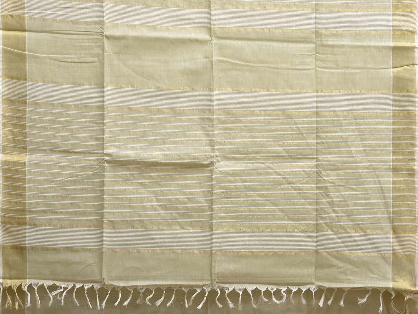 Light Green Venkatagiri Cotton Saree with Strips Body and Pallu Design v0149