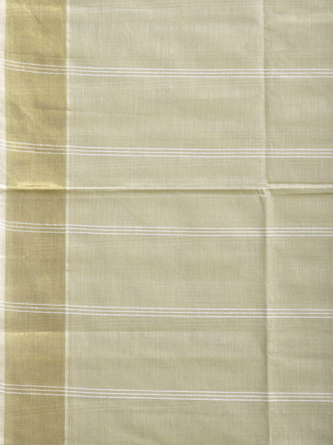 Light Green Venkatagiri Cotton Saree with Strips Body and Pallu Design v0149