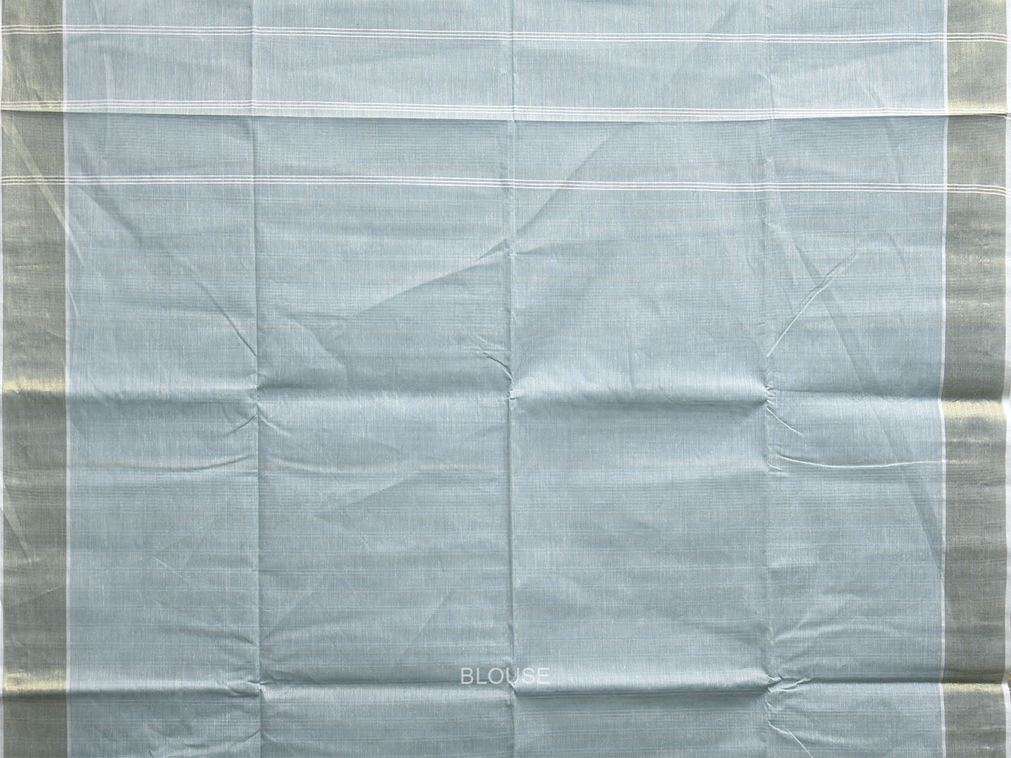 Light Turquoise Venkatagiri Cotton Saree with Strips Body and Pallu Design v0152