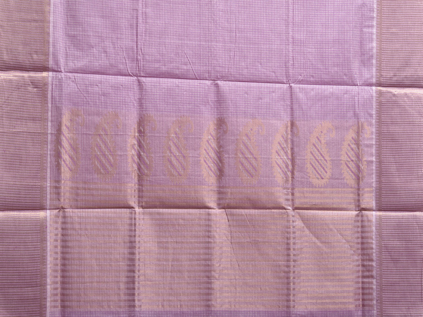 Pink Venkatagiri Cotton Saree with Checks and Mango Pallu Design v0155