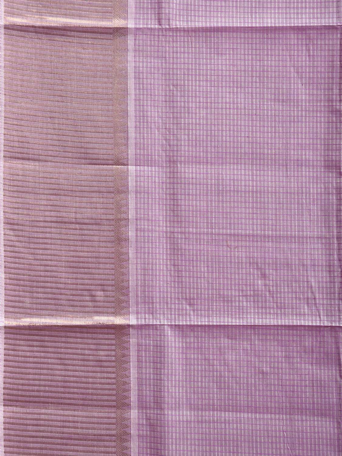 Pink Venkatagiri Cotton Saree with Checks and Mango Pallu Design v0155
