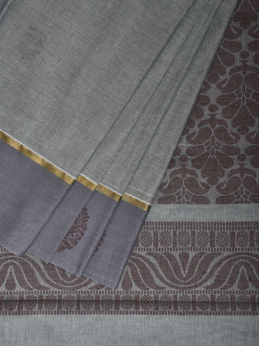 Sea Blue Venkatagiri Cotton Saree with Body Buta and Pallu Design v0158