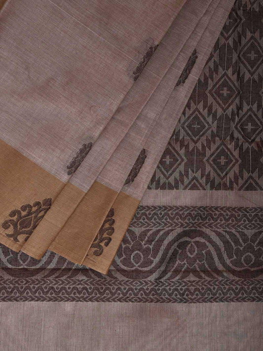 Light Fawn Venkatagiri Cotton Saree with Body Buta and Pallu Design v0159