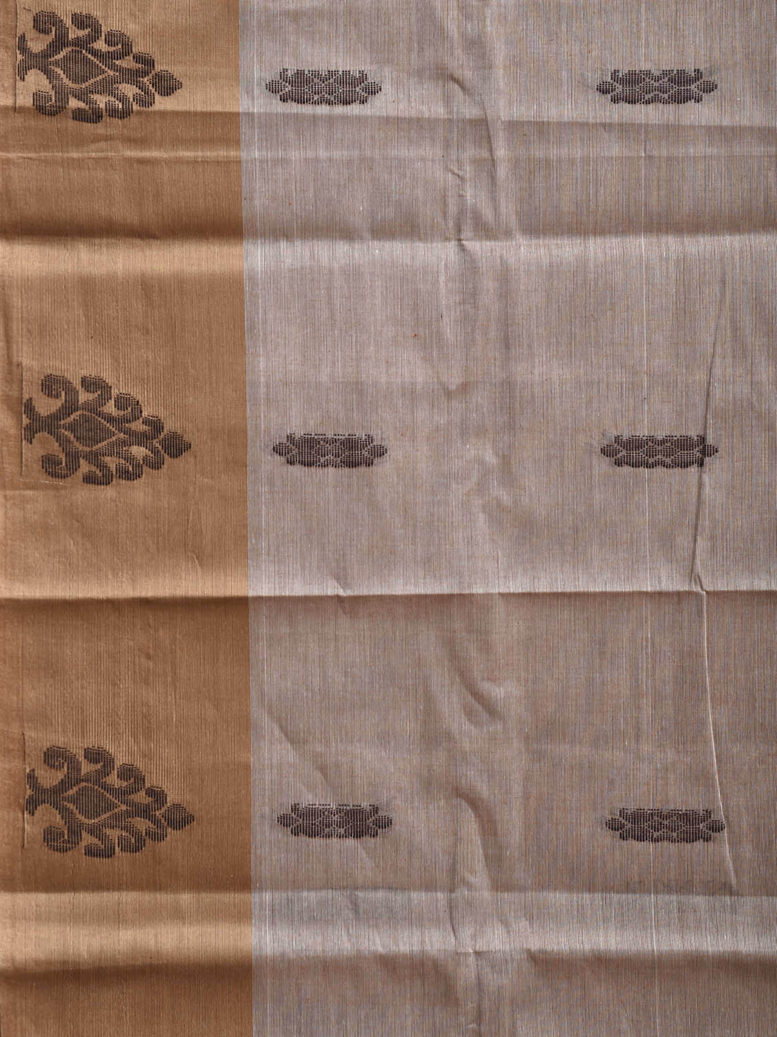 Light Fawn Venkatagiri Cotton Saree with Body Buta and Pallu Design v0159