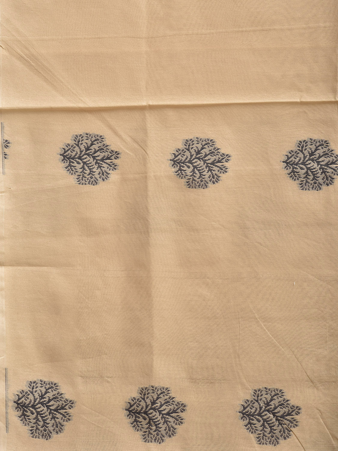 Cream Venkatagiri Cotton Saree with Body Buta and Pallu Design v0166