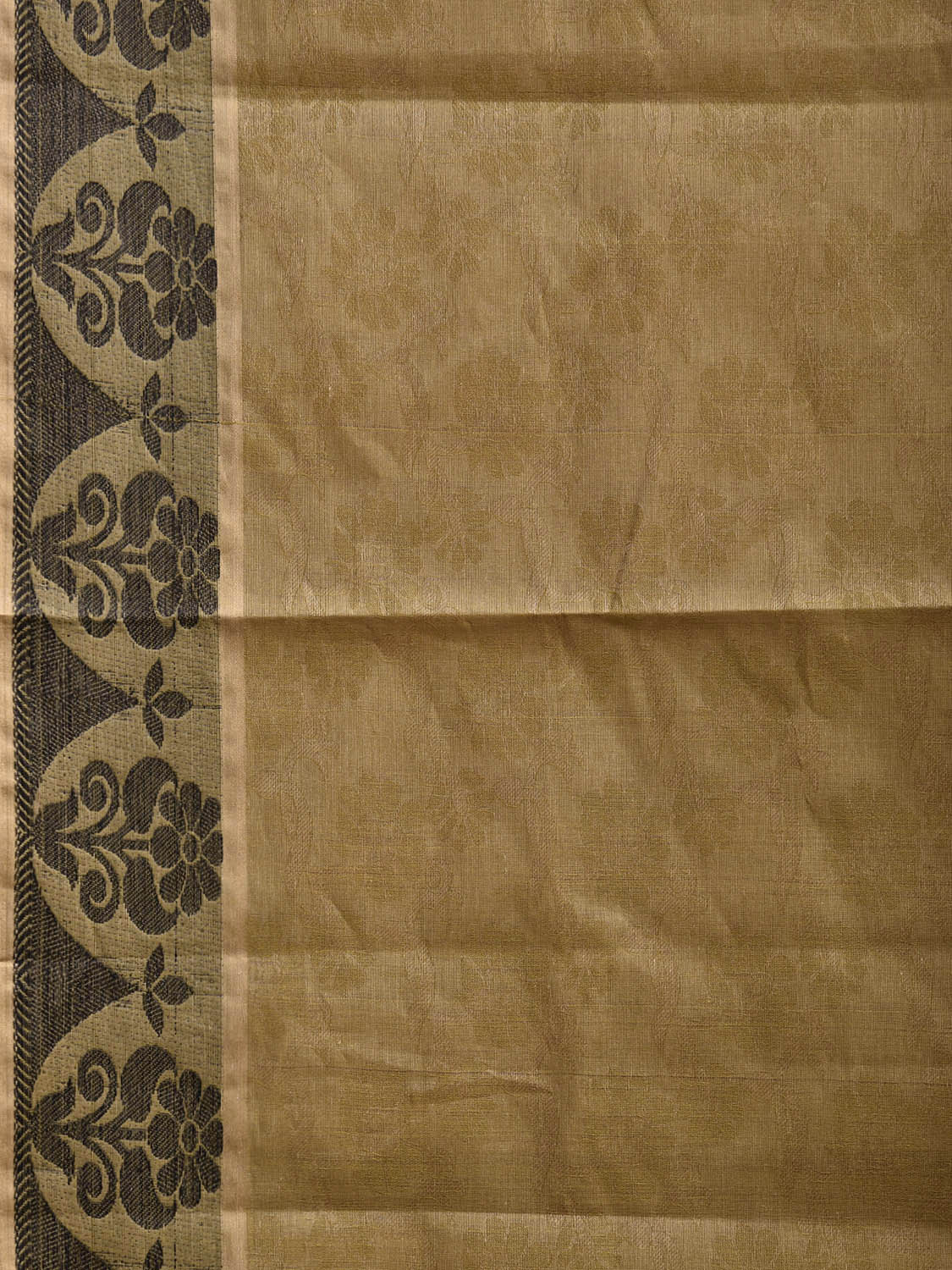 Olive and Green Venkatagiri Cotton Saree with Pallu and Border Design v0178