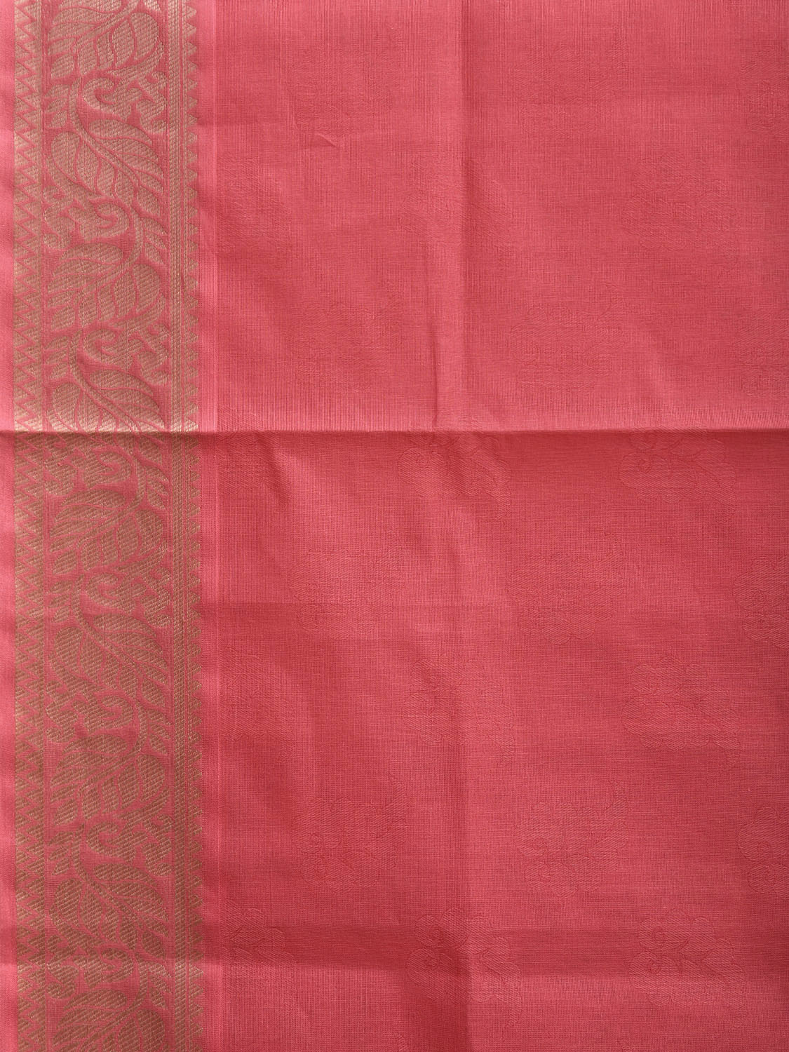 Pink Venkatagiri Cotton Saree with Pallu and Border Design v0179