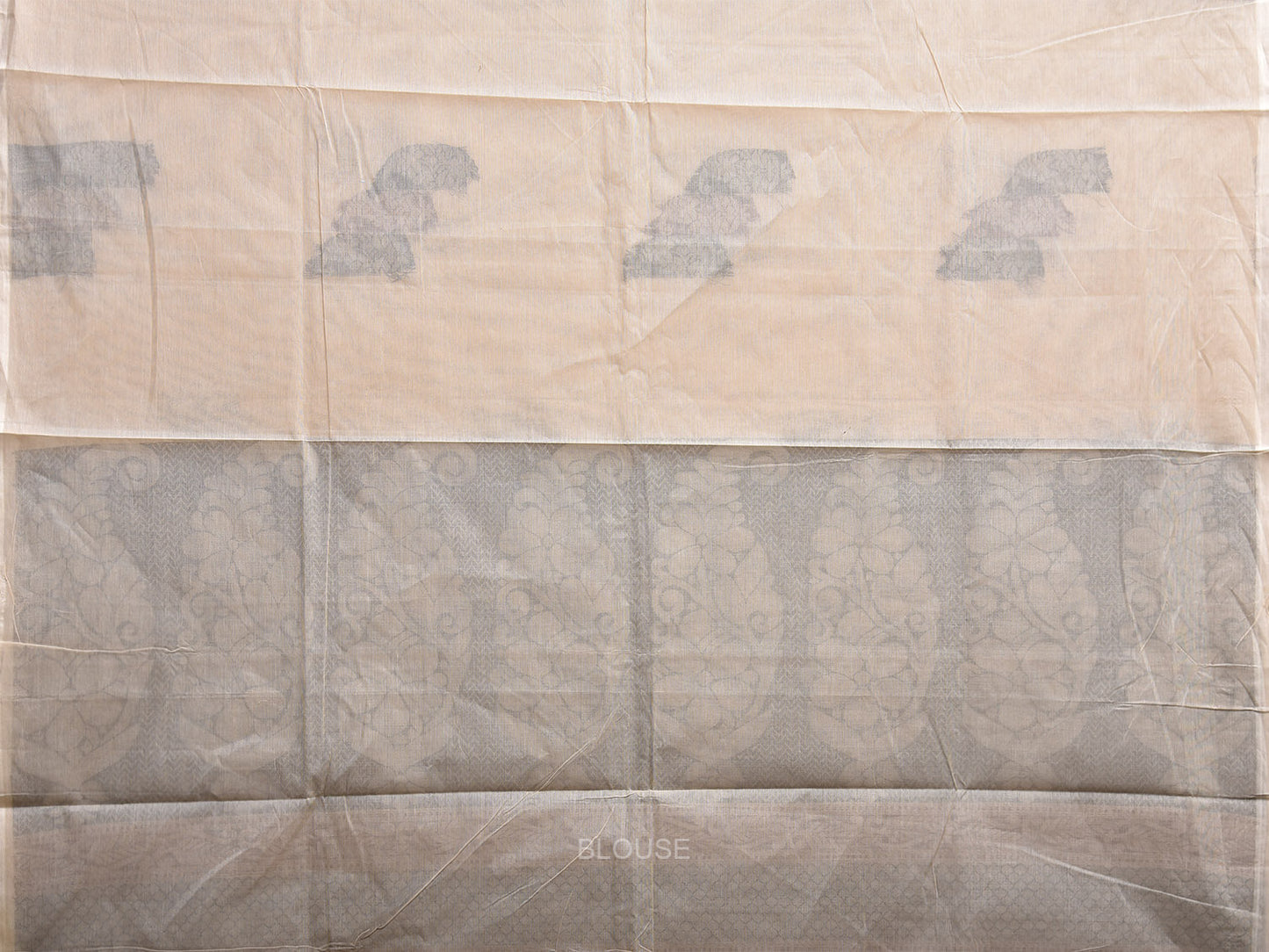 Cream Venkatagiri Cotton Saree with Body Buta and Pallu Design v0186