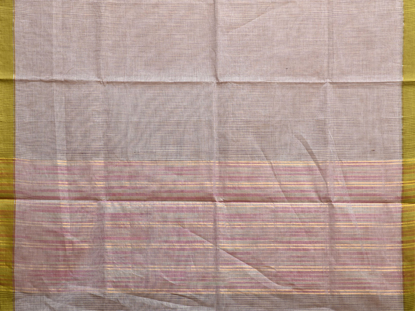 Grey Venkatagiri Cotton Saree with Body Pallu Strips Design No Blouse v0187