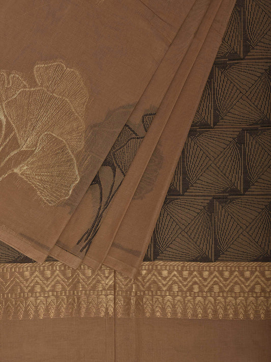 Fawn Venkatagiri Cotton Saree with Body Buta and Pallu Design v0194