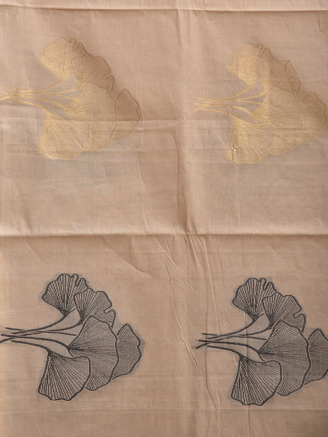 Cream Venkatagiri Cotton Saree with Body Buta and Pallu Design v0199