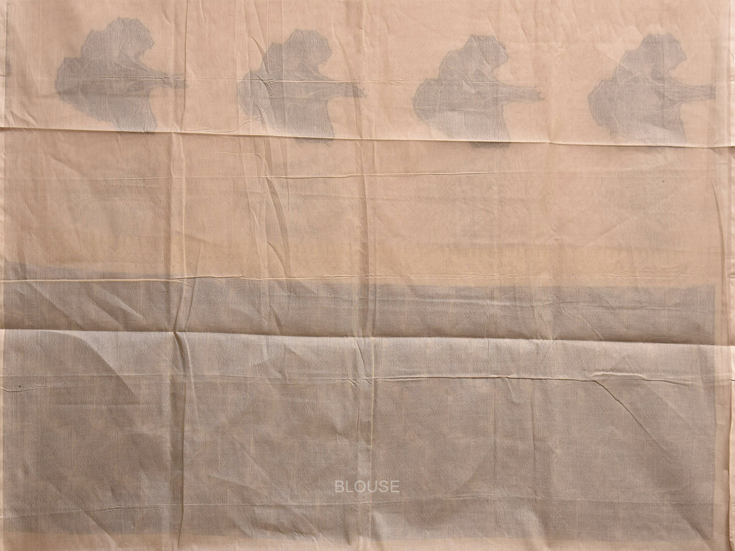 Cream Venkatagiri Cotton Saree with Body Buta and Pallu Design v0199