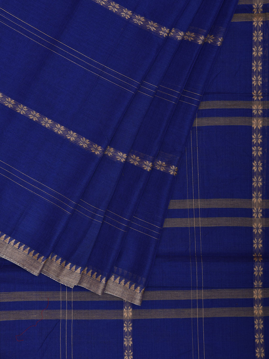 Blue Venkatagiri Cotton Saree with Strips Design No Blouse v0202