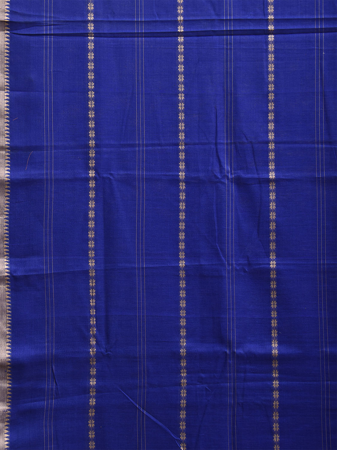Blue Venkatagiri Cotton Saree with Strips Design No Blouse v0202