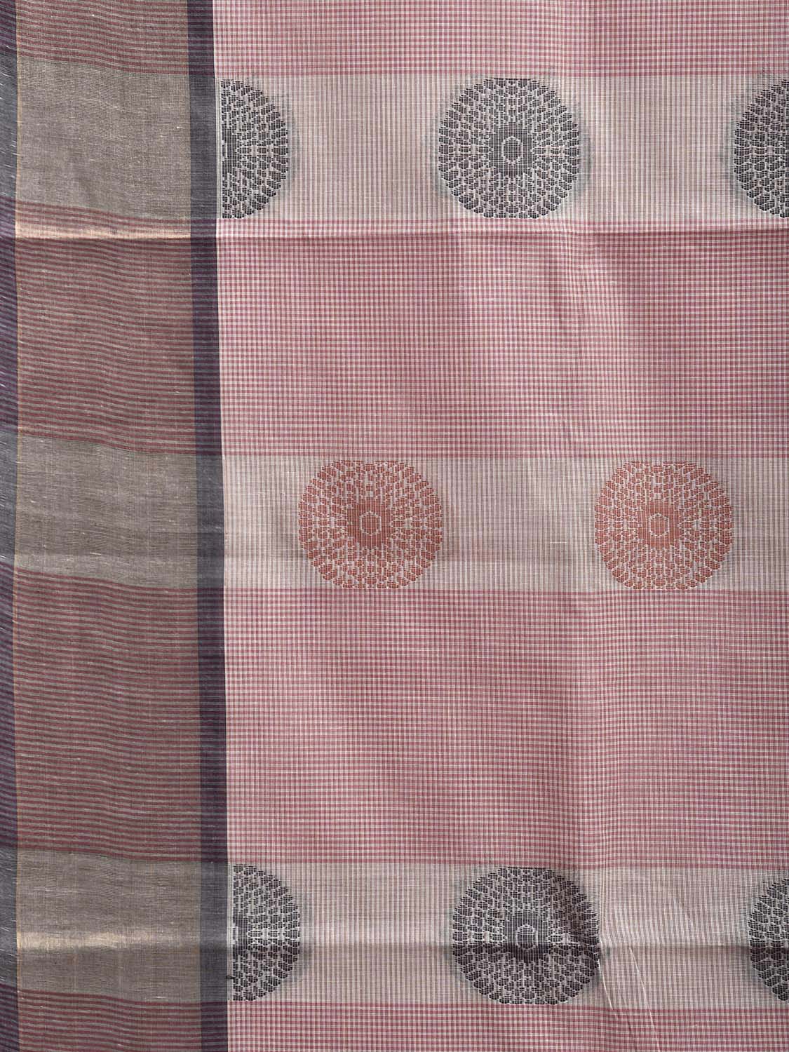 Pink and Black Venkatagiri Cotton Saree with Body Buta and Pallu Design v0211