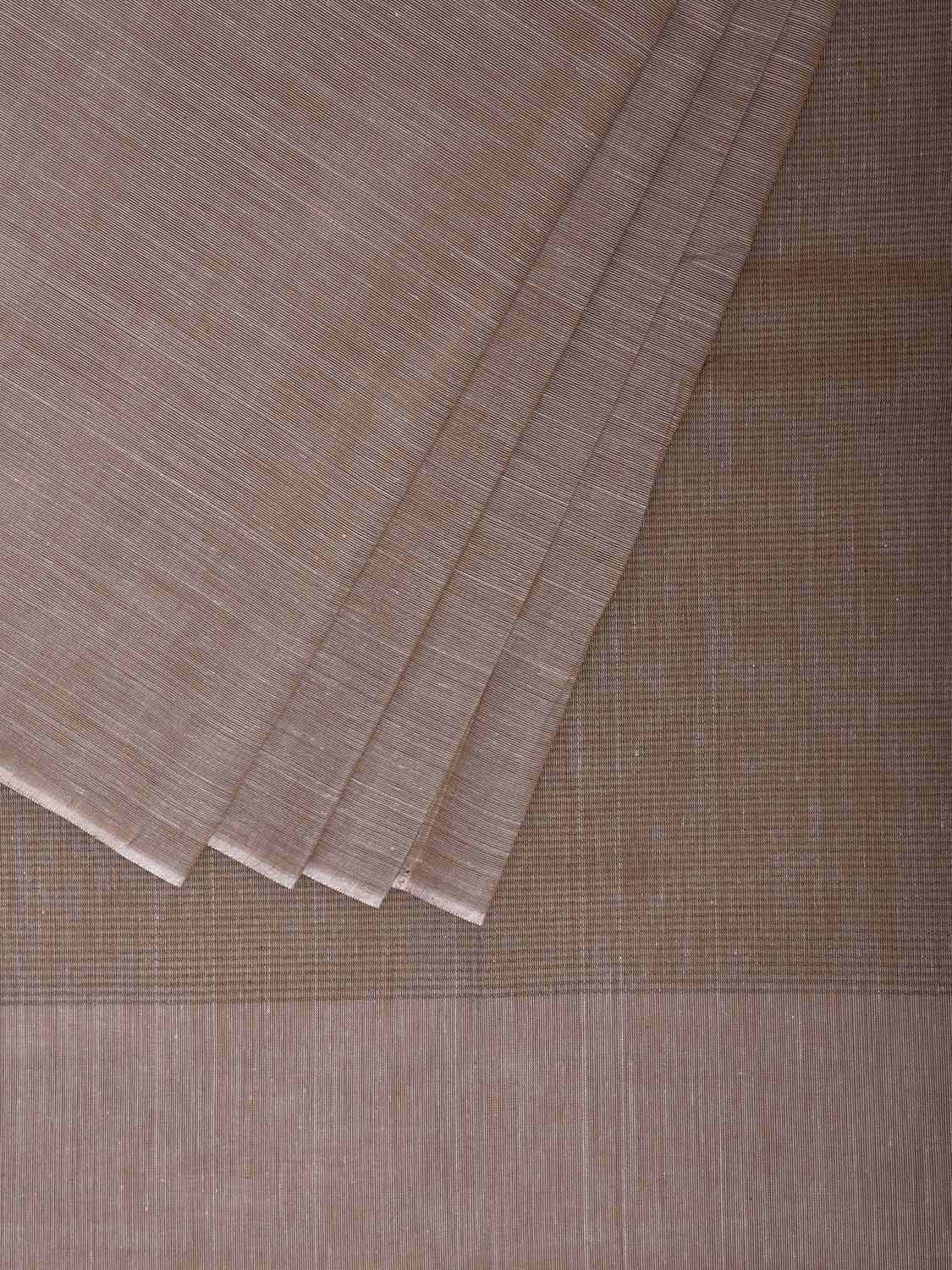 Light Fawn Venkatagiri Cotton Saree with Strips Pallu Design v0213